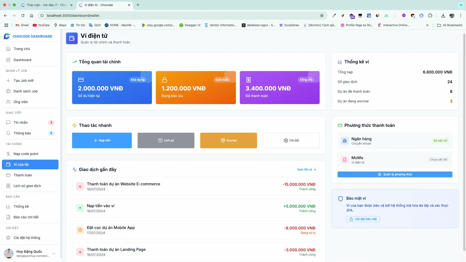 Phần cuối cùng cũng như là phần khó nhất của project là phần thanh toán và ví điện tử. Mọi người có hóng ChoCode không nào🤔😘 #danieldev23 #dev #it #xuhuong #trending 