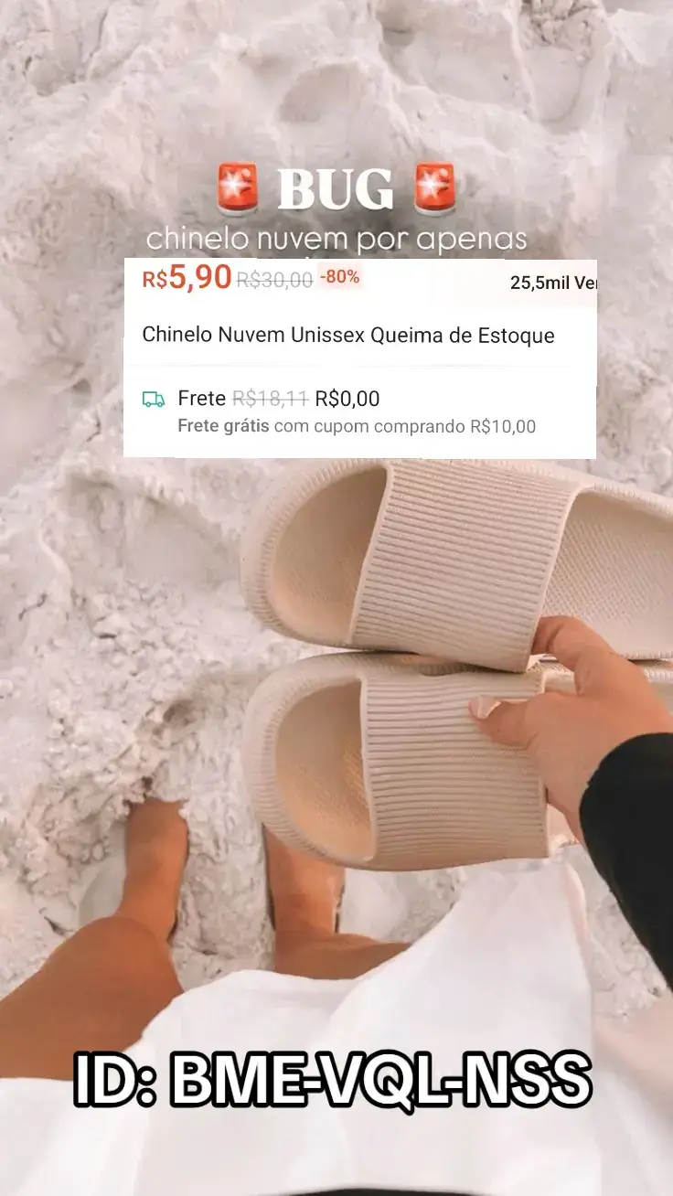 Vou deixar o link nos comentários para quem preferir!!! #chinelos #bugshopee #achadinhosshopee 