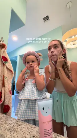 sis wanted her own skincare routine so we compromised and she got her own skincare routine 👸 #girlmom #toddlermom #toddlerskincare #girlygirl #arizonacontentcreator 