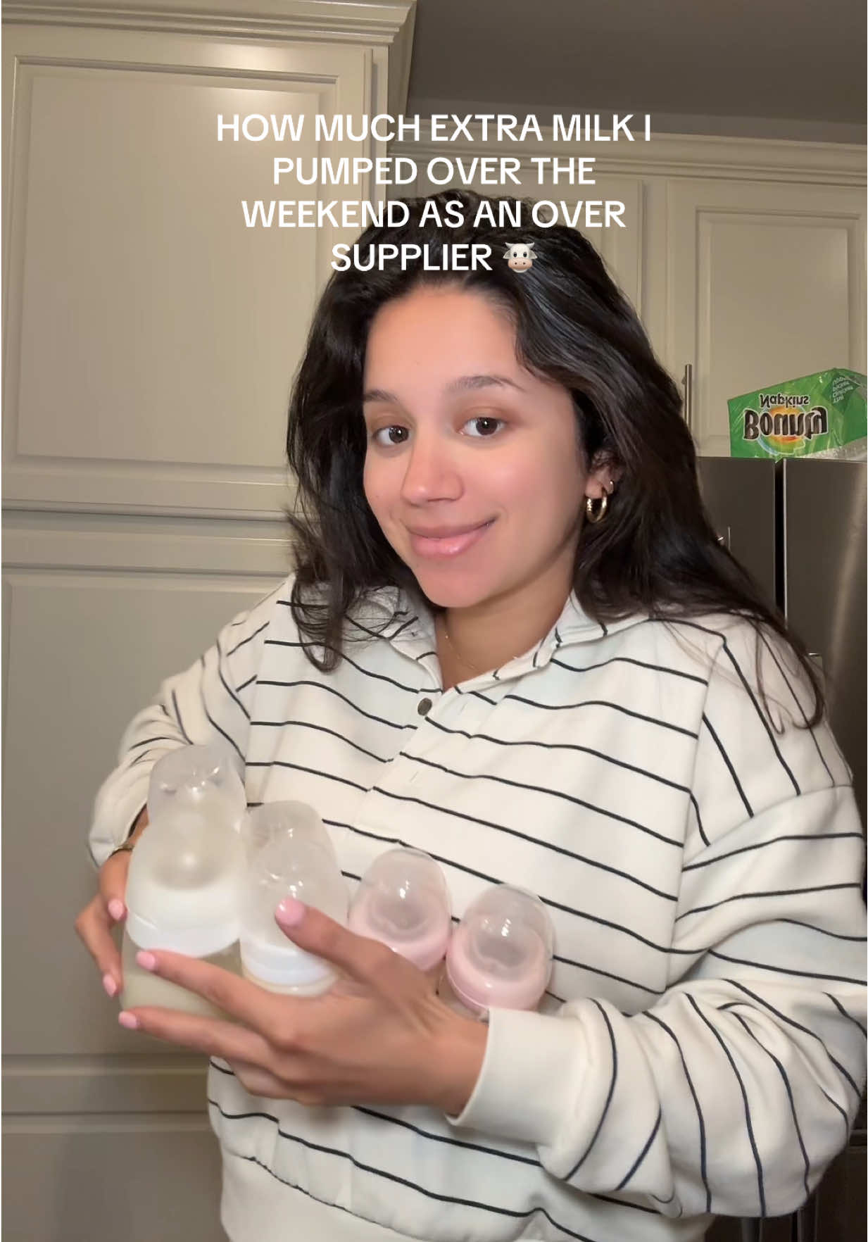 So blessed and thankful to have a good supply. I really make sure to stay on top of my hydration and diet to fuel my body! 🍼 #MomsofTikTok #breastfeeding #pumpingmom #oversupply #postpartum 