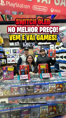 🎮 Nintendo Switch OLED no melhor preço é na Vem e Vai Games! Aproveite para garantir o seu console com qualidade e confiança! 📍 Visite nossa loja hoje mesmo! #VemEVaiGames #NintendoSwitchOLED #Promoção #ConsoleNintendo #SantaIfigeniaSP
