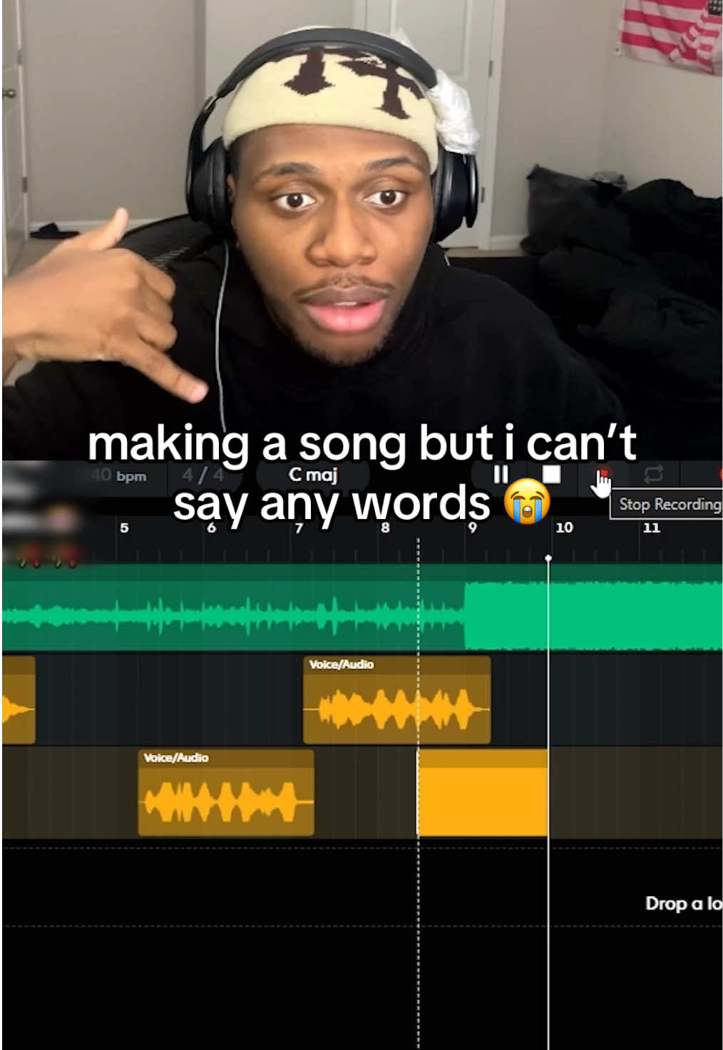 making a song but i can’t say any words 😭😭 twitch/YT - dawnyredd #twitchclips #dawnyredd #fyp #bandlab 
