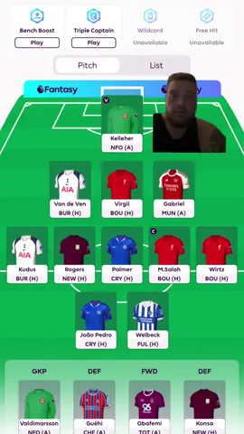 FPL GW1 Draft 🔐#fpl #fantasyfootball #wirtz #salah #benchboost #minileague #fantasyPL #fpldraft #fpltok #fpltips #fplcommunity #letstalkfpl 