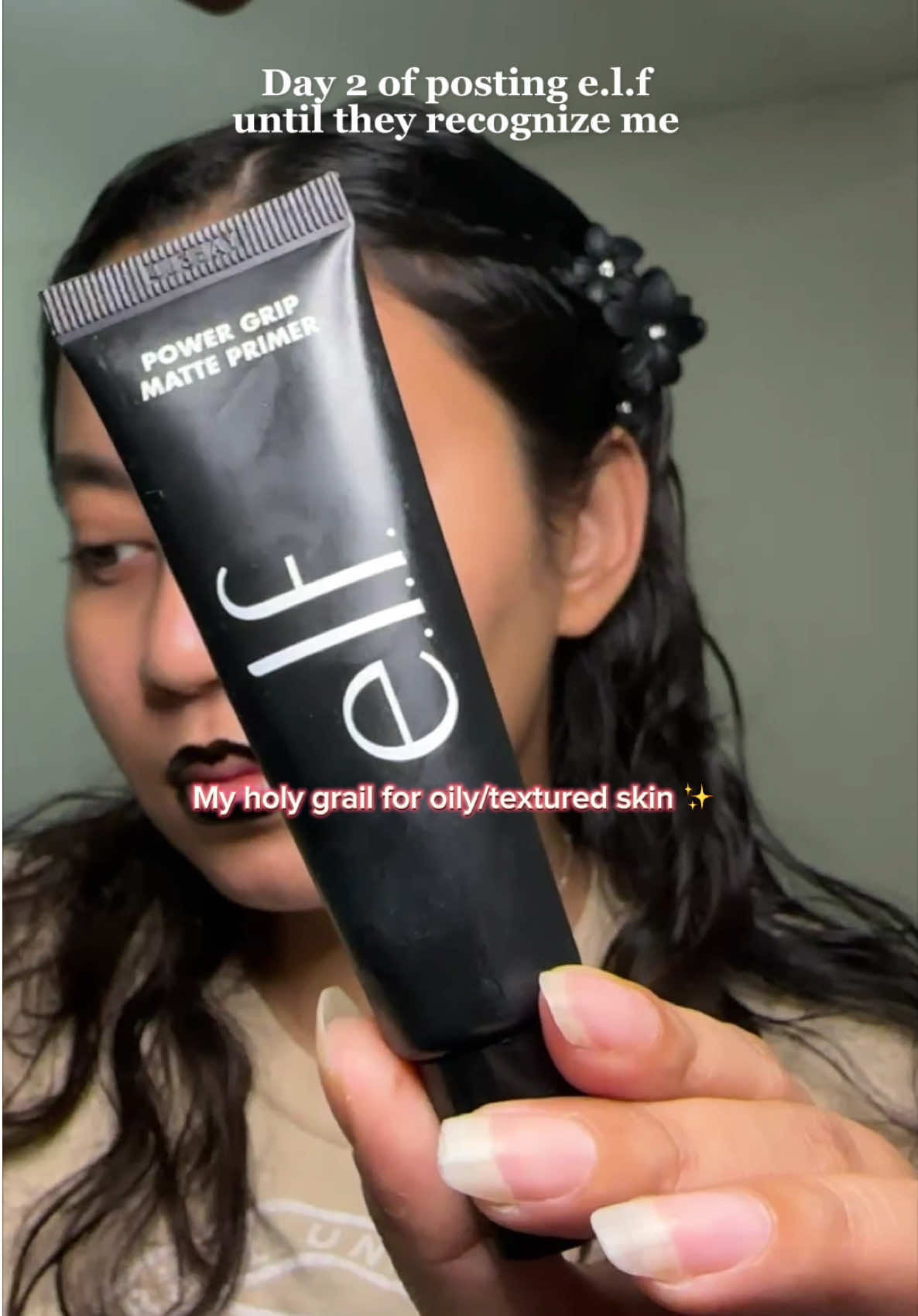 If you’re oily, you need this. Day 2 of tagging @e.l.f. Cosmetics daily 🖤 #fyp #foryoupage #elfcosmetics #makeup #simplemakeup #elfmakeup 