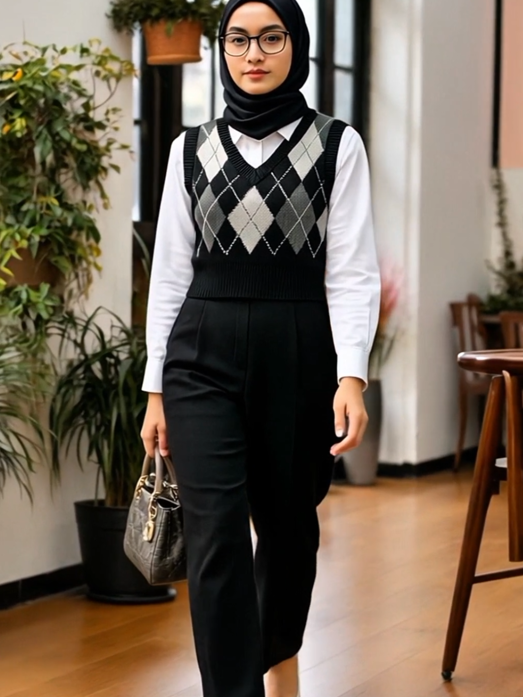 Tampil Modis dan Trendi dengan One Set 3in1 Korean Style! #oneset3in1 #koreanfashion #vestrajut #kemejapolos #ootdwanita #fashionkekinian #fyp 