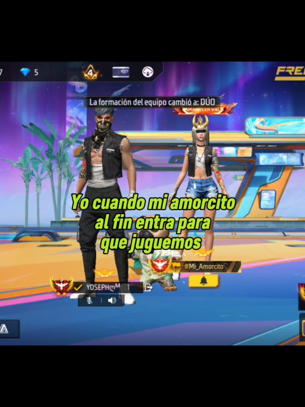 La amooo 💗🙈🤭 @Mony..ꨄ #free_fire #duos #amor #novios #freefire_lover 