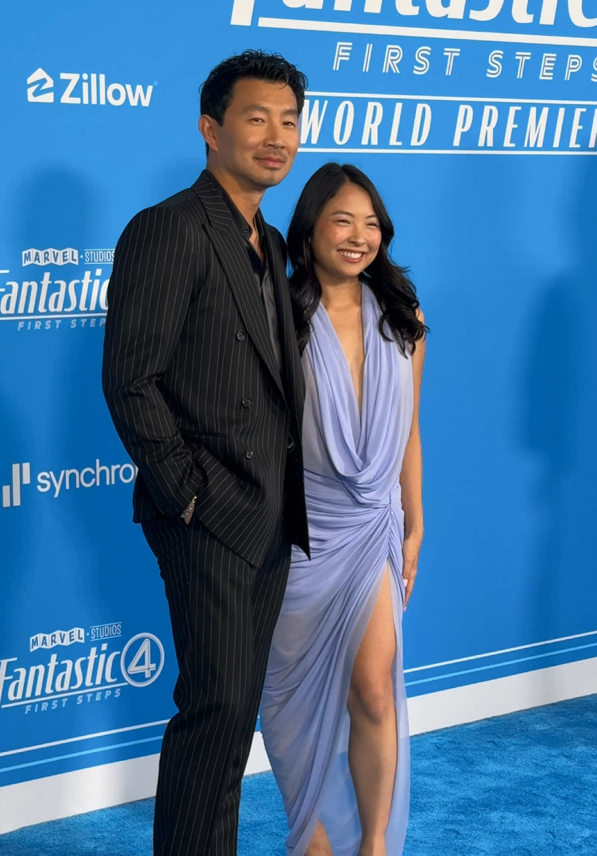 Simu Liu and Allison Hsu are a match made in heaven on the #FantasticFour carpet. 💙