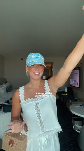 THIS HAT R U JOKING!!!! @Anthropologie @J.Crew @ZARA @Texas Rangers #fyp #Summer #Vlog #OOTD #outfitideas #outfitoftheday #baseballgame #texasrangers 