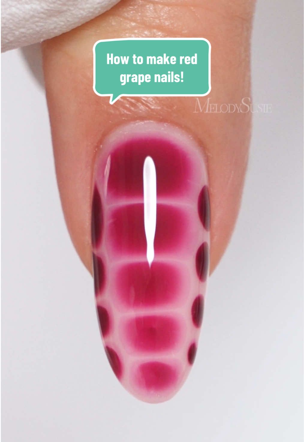 How to make blooming red grape nails! Super easy and cute🥹 I used our NEW Sweet Scent Plant-Based Gel Nail Polish! #melodysusienails #nailtutorial #nailtips #bloomingnails #nailartvideos #nailtech 