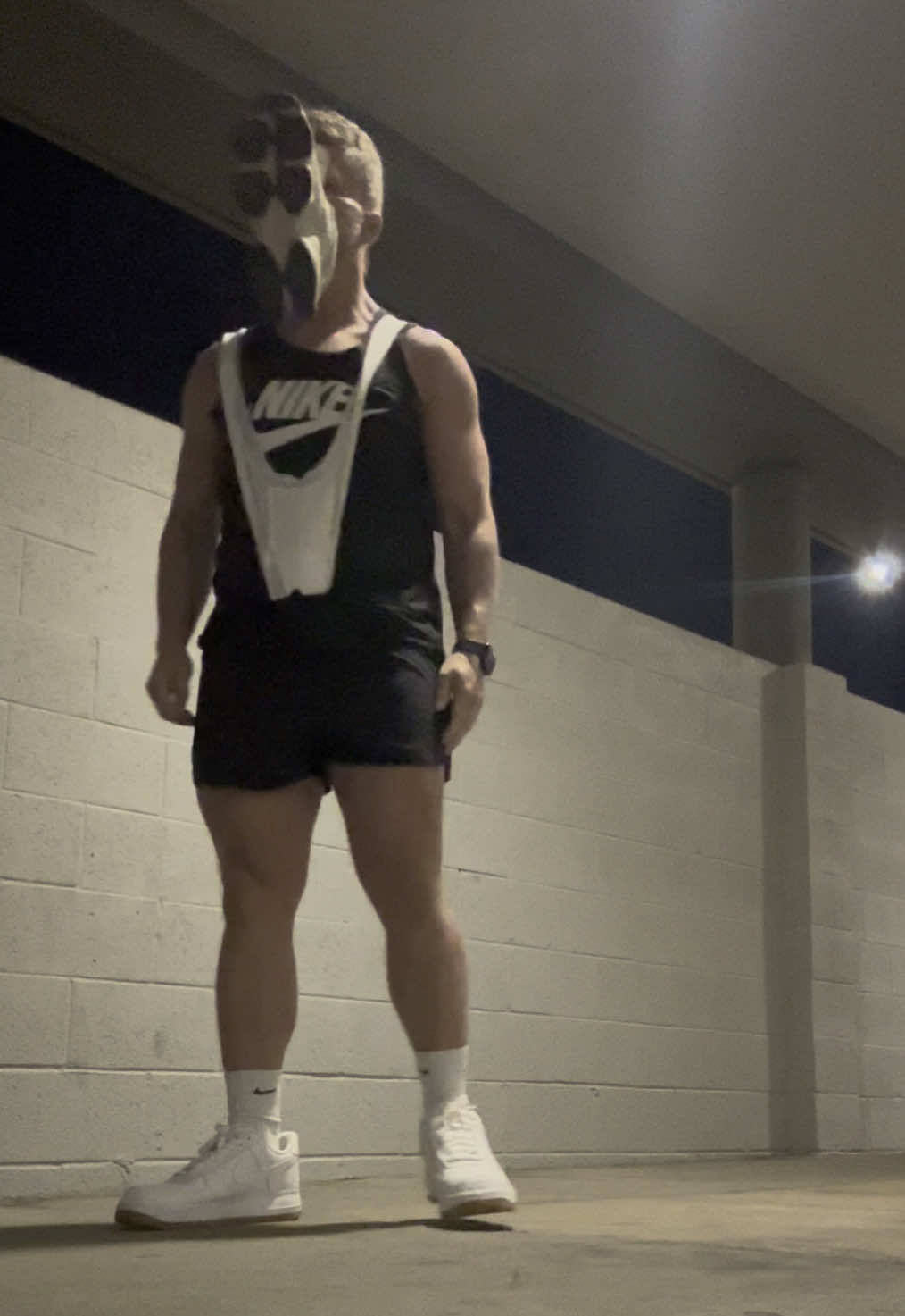 Rj Error sniffing his New Balance sneaker and wearing giant size 11 AF’1s gives himself a shoulder wedgie in public  #rjerror #wedgie #nike #newbalance 