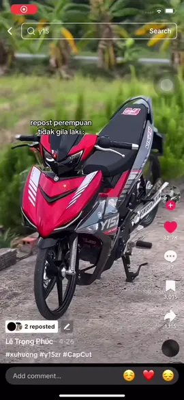 hnya gila kan moto bukn gila laki #y15zr #fyoupage 