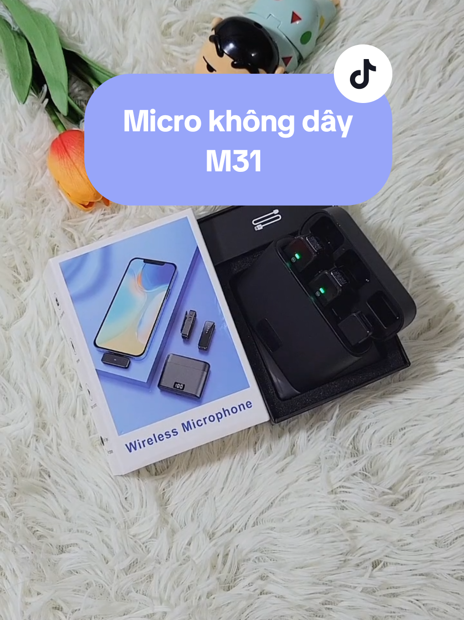 Micro nhiếp ảnh âm thanh không dây M31, ghi âm, tắt lọc tiếng ồn, thích hợp quay video, Vlog, phát trực tiếp #microkhongdaym31 #mic #thietbidientu #shopdaubo #xuhuong 