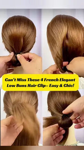 Can’t Miss These 4 French Elegant Low Buns Hair Clip! #shorts #hairstyle #hairstylist #hairclips #easyhairstyle