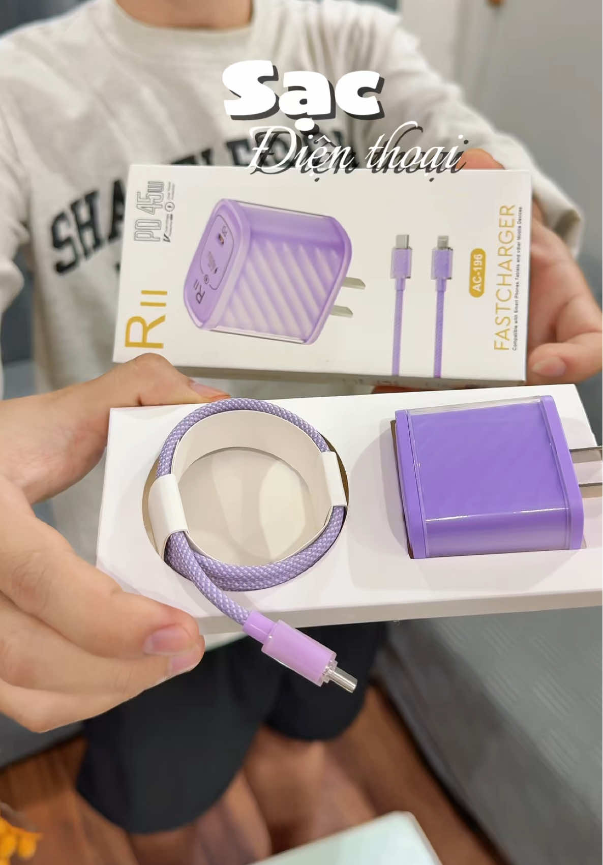 Bộ sạc nhanh RII 45w kèm dây #haohomhinh #sacdienthoai 