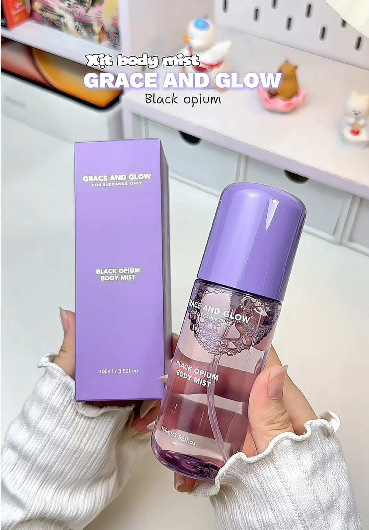 Nó thơm thì thoi lun á #graceandglow #bodymist #xitbodymist #nuochoa #blackopium 