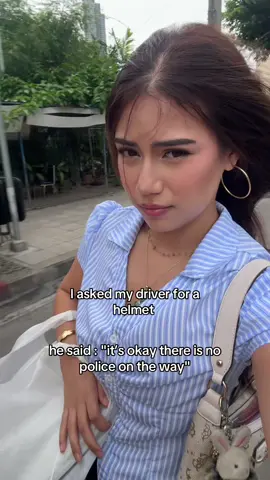 I'm wearing this for my safety and my hair sir🤨 #bangkok 