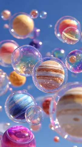 宇宙の8惑星が入っているシャボン玉🫧くっついて綺麗な星に🌟　#4kwallpaper  #oddlysatisfying  #4kwallpapers  #4klivewallpaper  #asmrvideo  #asmrsounds  #asmrtiktoks  #ASMR #asmrtiktok #宇宙 