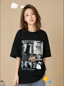 Các cô gái sành điệu ơi, nhìn này! Chiếc áo thun tay ngắn in hình mèo đen này có thiết kế cắt dán theo phong cách báo cổ điển, vừa độc đáo vừa bắt mắt. Kiểu dáng rộng rãi giúp che đi phần da thịt, hoàn hảo khi mặc riêng hoặc kết hợp với nhiều lớp áo. Nó sẽ làm bùng nổ đường phố và dễ dàng đạt đến một đẳng cấp mới về vẻ đẹp~