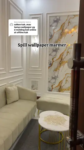 Membalas @mom jv spill walpaper marmer cantik dan keliatan lewbih mewah😍 #walpaper #ruangtamu  #desainrumah #rumahidaman #stikerdinding 