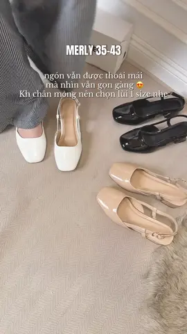 Đi cao gót mà muốn thấp và phải êm và gọn chân??? ✅ Bigsize 35-43 #giaymuivuong #giaybigsize #3cm #giaycongsonu #merly 