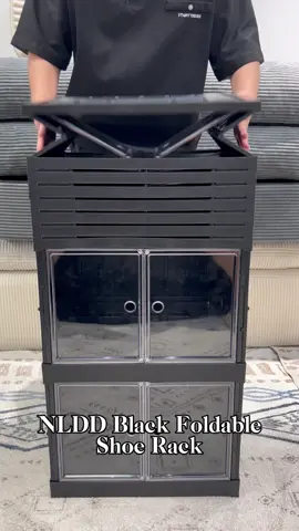 NLDD Black foldable shoe box, you must have one!#nldd #nlddhome1 #shoerack #shoebox #shoeorganizer #shoecabinet #shoerackorganizer #shoestorage #shoecollection #shoelover #fyp #foldable #stackable #tiktokshopbacktoschool 