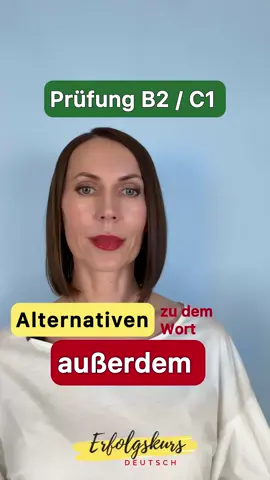 Sag nicht immer „außerdem“ | B2 & C1-Alternativen   🔵 darüber hinaus 📍Er hat viel Erfahrung im Marketing. Darüber hinaus kennt er sich gut mit Social Media aus. 🔵 des Weiteren 📍Die Wohnung ist gut geschnitten. Des Weiteren hat sie einen Balkon. 🔵 hinzu kommt, dass … 📍Wir haben technische Probleme. Und hinzu kommt, dass unser Techniker krank ist. 🟣 ferner 📍Das neue Fitnessstudio ist gut ausgestattet. Ferner bietet es Kurse für alle Altersgruppen an. 🟣 zudem 📍Der neue Kollege ist sehr kompetent. Zudem passt er gut ins Team. 🟣 obendrein 📍Das Essen war lecker und obendrein gar nicht teuer.   🎯 Diese Ausdrücke machen dein Deutsch präziser und abwechslungsreicher. Welche davon findest du am nützlichsten? Schreib es in die Kommentare! ________ #deutsch #deutschlernen #deutschonline #learngerman #germanlanguage #німецькаонлайн #немецкийязык #aprenderalemán #aprenderaleman #almanca #niemiecki #الألمانية #ドイツ語 #b2 #c1 
