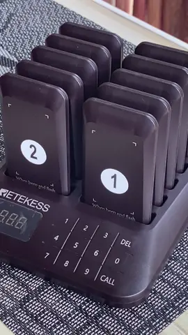 Restaurant Pager Buzzer Wireless Call 16 Coaster Receiver For Coffee Food Court #CapCut #milkteabusiness #fyppppppppppppppppppppppp #tiktokshop #highlyrecommended 