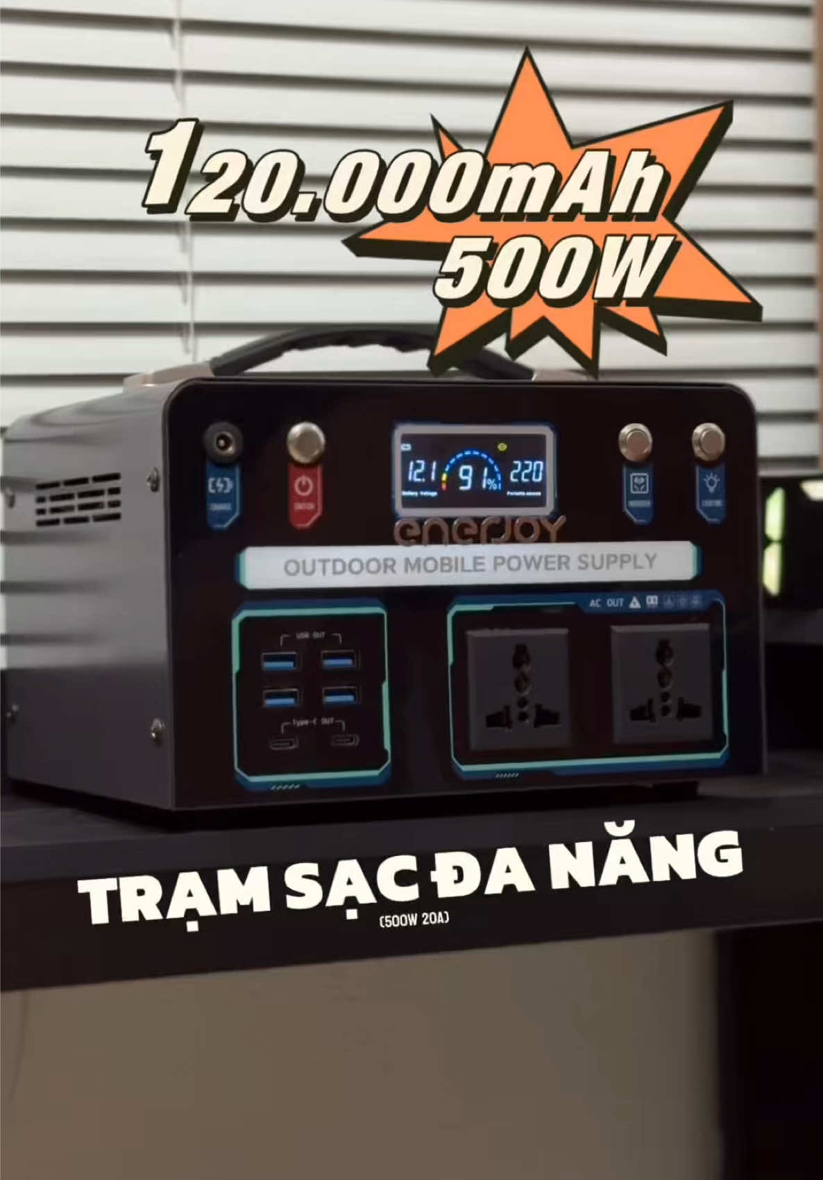 TRẠM SẠC DI ĐỘNG ENERJOY Đa năng có thể mang đi mọi nơi với thiết kế gọn và chất liệu tốt công với công suất tốc độ truyền tải nguồn nhanh #tramsacdidong #tramsac #mayphatdien #enerjoy #aqudecor #xuhuong 