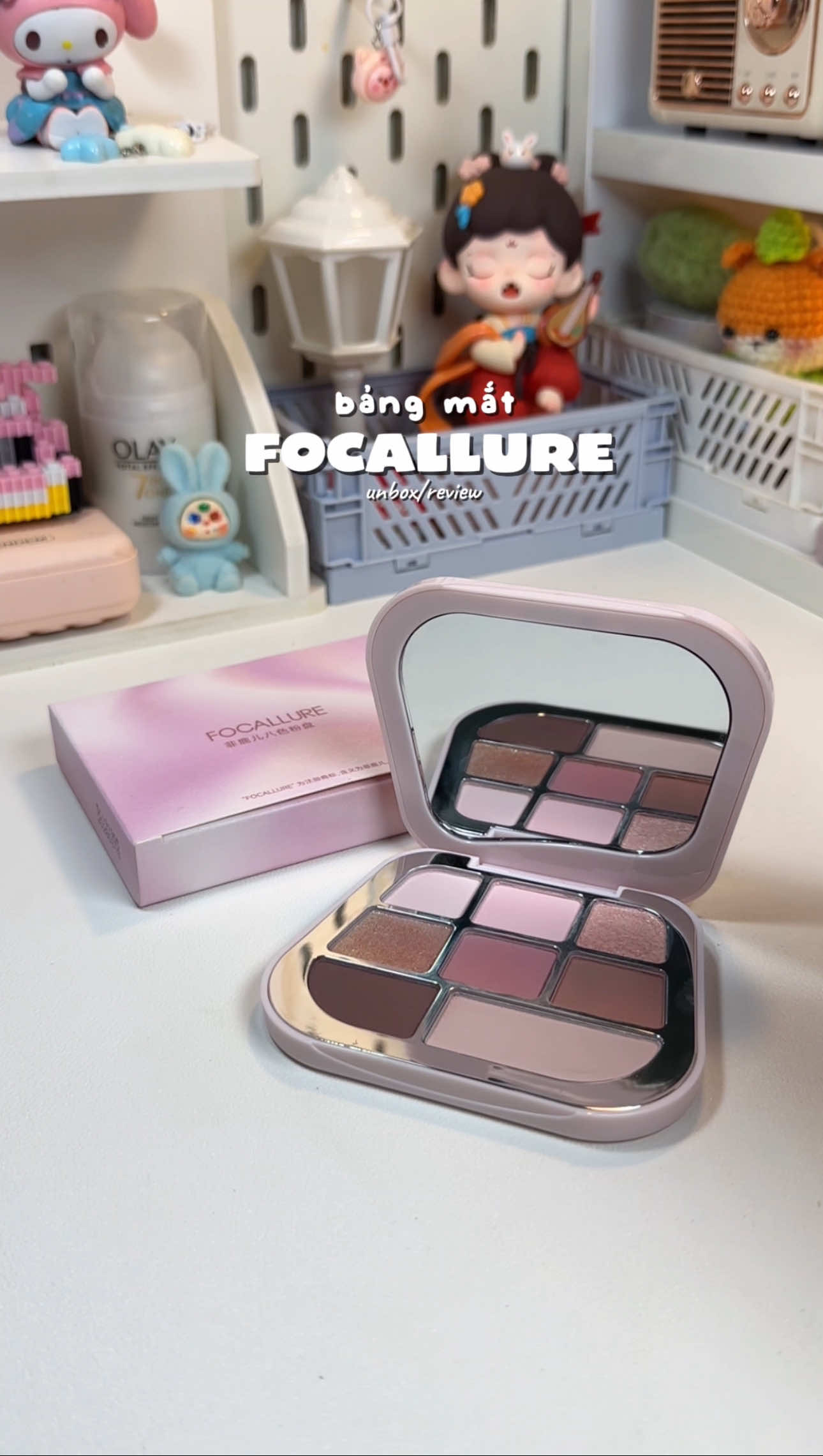 Bảng phấn mắt Focallure Pk01 - tone hồng lạnh siu xinh 🌷🌷 #focallure #focallurebeauty #phanmatfocallure #bangphanmat #makeup 