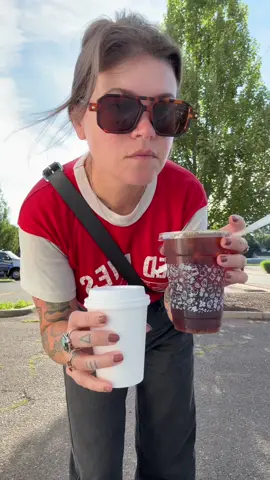 two coffees a day ensures the anxiety will stay. #coffee #pursetok #outfitoftheday 