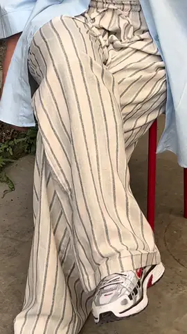 Candy blue linen pants & mili shirt cotton poplin 🫶🏻😍🧵🧊🫐💯 #iutfitideas #fypage #fitcheck 