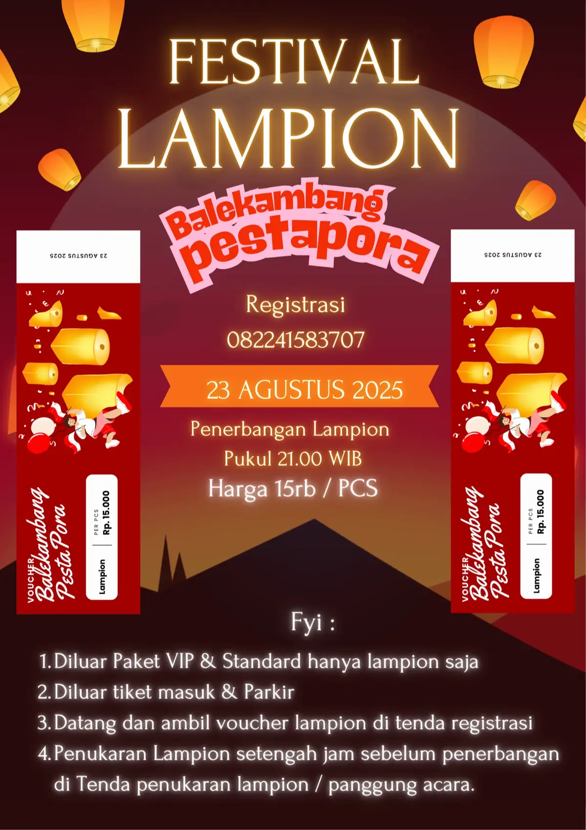 Paket Balekambang PestaPora sudah closed ya, tapi klo kalian pengen ikut nerbangin lampion tetap bisa ya gaes. Buruan reservasi !! #lampion#balekambang#pantaibalekambang#wisatamalang#malangrayainfo@jasayasa.id 