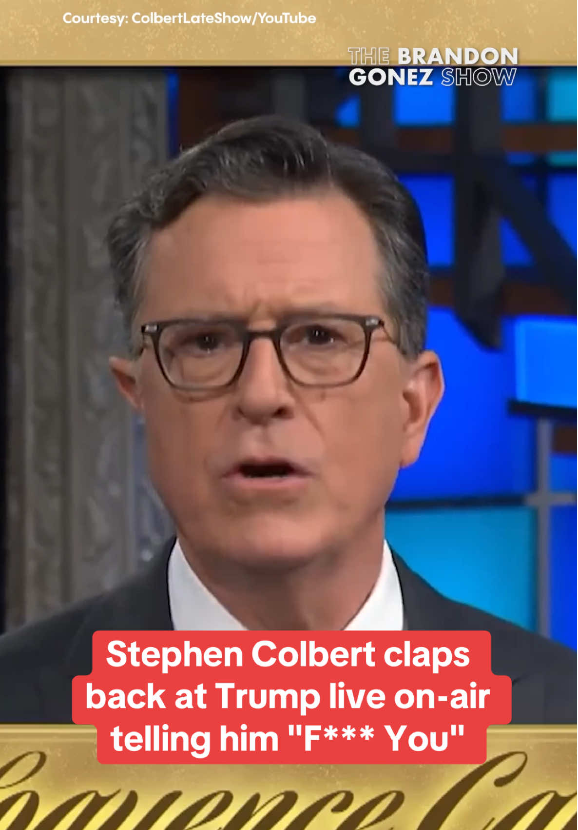 TV host Stephen Colbert of ‘The Late Show’ claps back at President Trump after Trump made fun of Colbert for his show getting cancelled.  What do you think of his response? 👀💭 #TheLateShow #StephenColbert #DonaldTrump 