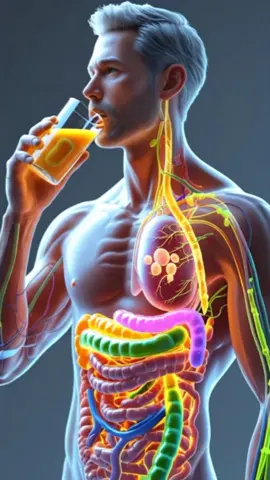 Man drinking Lemons Juice|| #PhysiologyIn3D #AnatomyAnimation #fyp #CGI #asmr #lemon #viral  #3DMedical #HumanBody3D 