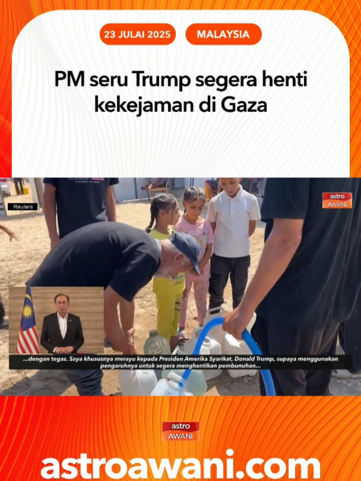 Malaysia menyeru kepimpinan global, khususnya Presiden AS Donald Trump, agar bertindak segera menghentikan kekejaman di Gaza dan mempertahankan nilai kemanusiaan sejagat. #AWANInews