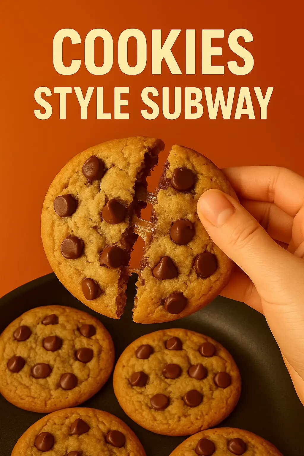 Extérieur crousti, centre fondant, pépites qui tirent. Un seul cookie → t’as plus besoin de parler. Recette : 	1.	Mélange beurre mou + cassonade + sucre + œuf + vanille 	2.	Ajoute farine, levure, bicarbonate + pépites 	3.	Laisse poser au frigo 1 h 	4.	Fais une boule → 12 min à 190 °C → tu casses, c’est fondant 🫠 #fyp #pourtoi #FoodTok #recettefacile #cookie #cookiesoftiktok #subwaycookies #subway 