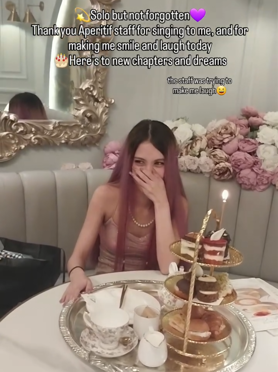 Celebrated another year of life with tea, cake, and quiet joy🎂✨️ Solo debut even on my birthday👑🫖  #July18 #PearlReyna #birthdayreel #PpopArtist #Aperitif  #celebratingme #hightea #HappyBirthdaytoMe #PpopIdolSoloist #solobirthday #PPOP #PpopRise #ElegantVibes #Impearlyals #birthdaygirl #PpopRising #FilAm #FilipinaAmerican #SmMegamall   #birthdayaesthetic #SelfLove 