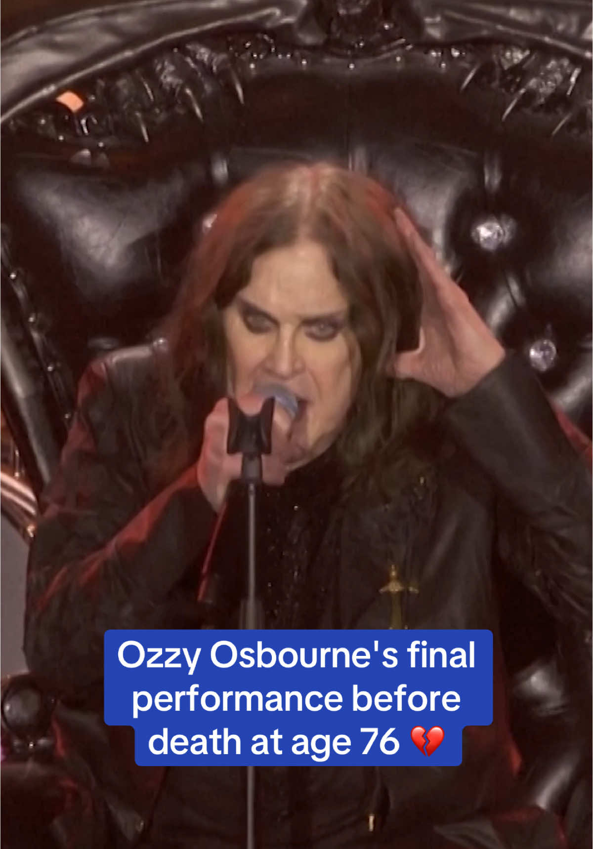 Ozzy Osbourne has died 'surrounded by love' at the age of 76, a statement from his family said. The Black Sabbath frontman performed from a throne on stage at Villa Park in Birmingham less than three weeks ago. Tap the link for the full story on DailyMail.com. Link in bio. 🎥 Mercury studio / Black Sabbath #news #breakingnews #ozzyosbourne #blacksabbath #rip 