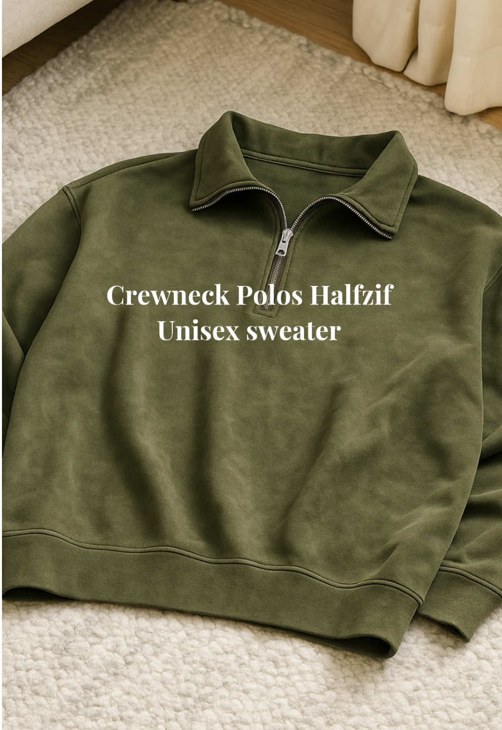 Crewneck Polos Halfzif Bahan Fleece Pria Unisex sweater Dewasa Panjang #sweater #fyp #crewneck #halfzip #promo