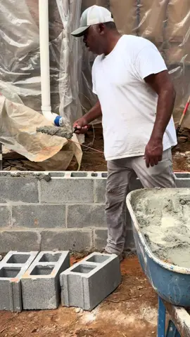 Getting it out the mud. Will be covered with stone #big_slade #fypシ #roxboronc #masonry #trades #viral #nelly 