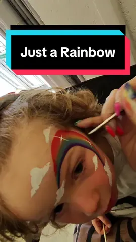 Fast rainbow face paint - would have been much quicker if I had not left the brush I needed in my training kit 🙈 #rainbow #fast #simpledesign #facepaint #facepainting 
