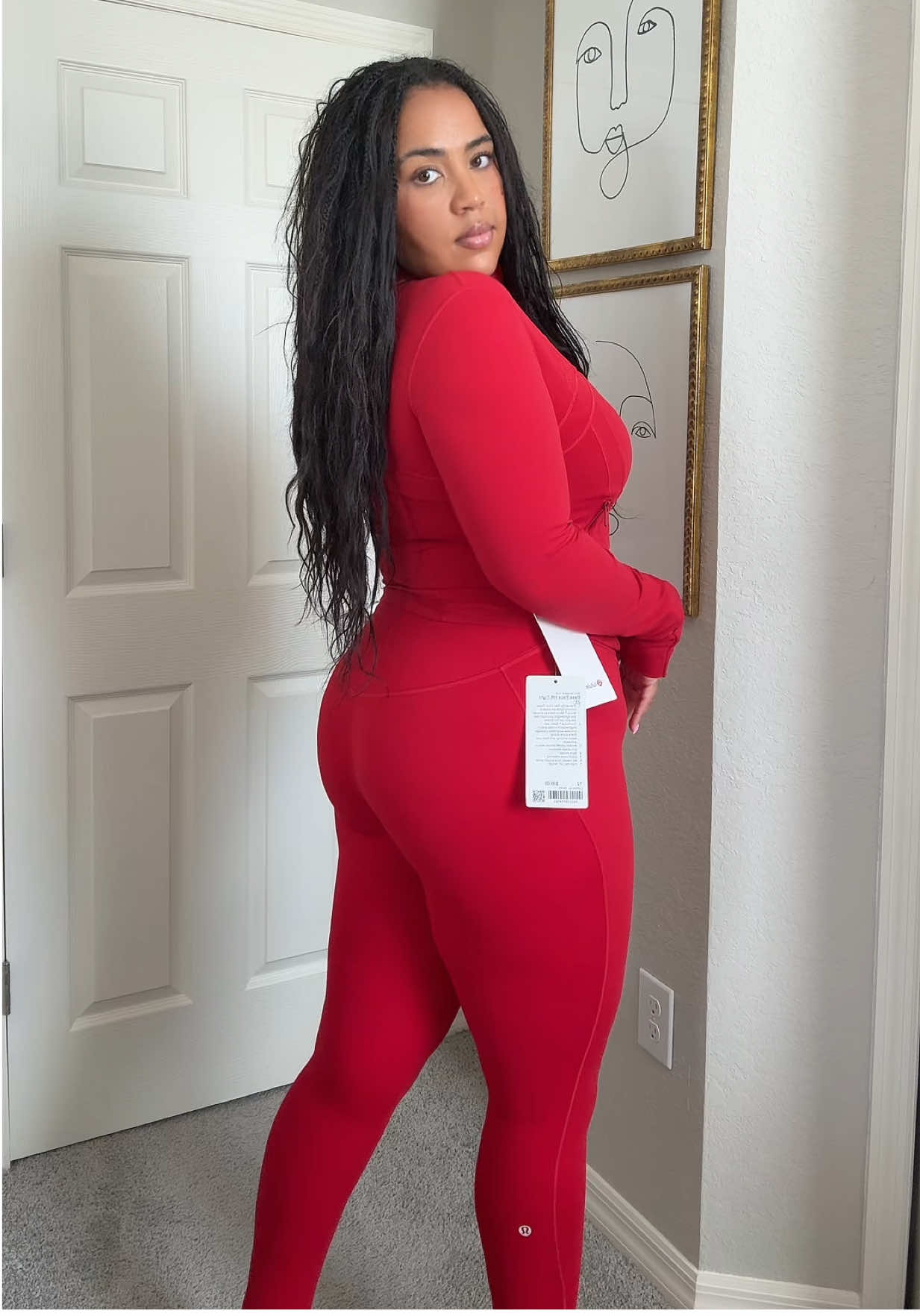 dark red me pls 🍒 #lululemon #darkred #definejacket #basepace #blackgirlluxury #size10 #midsizestyle #OOTD #red #bohobraids 