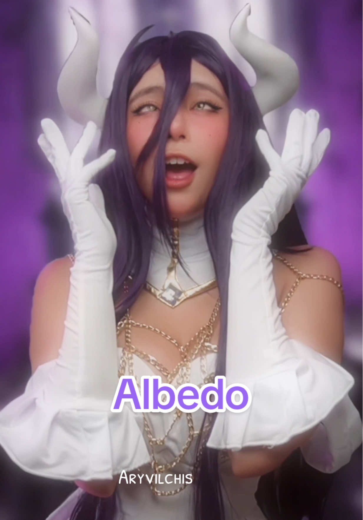 Te gusta el color morado ?💜 #aryvilchis #albedo #cosplay #dance #baile #overlord 
