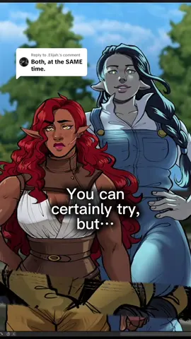 Replying to @.Elijah.  Careful of the yandere werewolf milf…. If I knew how to tween I’d do the actual animation meme with these two but unfortunately I don’t so yall get this instead 😂😭  #mywerewolfgirlfriend #webtoon #webcomic #comics #sapphic #wlw #yuri #toxicyuri #werewolf