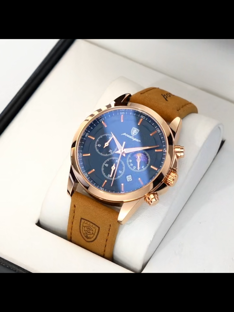 #creatorsearchinsights  POEDAGAR New Trendy Man Wristwatch Waterproof Chronograph Luminous Date Men Watch Leather Luxury Military Quartz Watches For Men #trend #watch #leather #luxury 