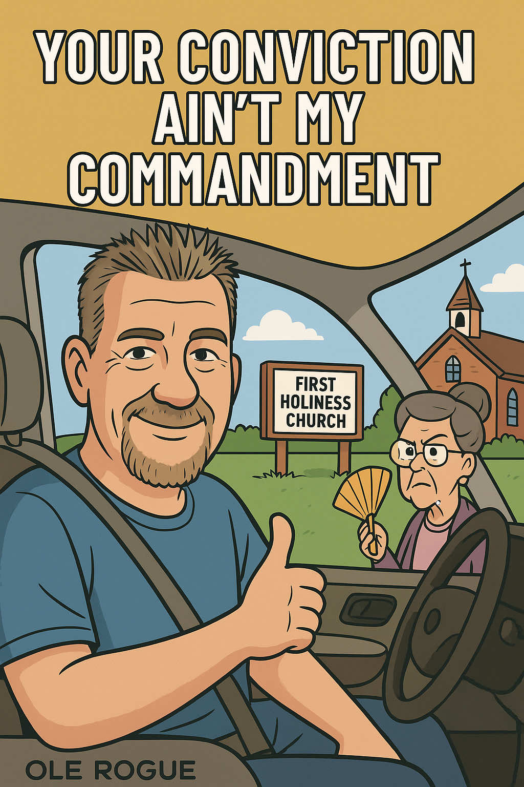 🚗 “Your Conviction Ain’t My Commandment” Tommy tackles dress codes, personal convictions, and why your holiness ain’t measured by a hemline. If God told you to dress a certain way—walk in it! But let the Holy Spirit do the convictin’, not your measuring tape. Modesty’s about heart posture, not precision stitching. Watch, laugh, and check your judgment at the church door. 👗✝️ #FromTheRogueWithLove HASHTAGS: #WisdomFromMyOleCar #YourConvictionAintMyCommandment #ModestyNotUniformity #GodLooksAtTheHeart #SpiritLedNotManMade #LegalismInANecktie #ParkingLotPreacher #ChurchFolkChronicles #LetTheHolyGhostDressYou #GraceOverGossip