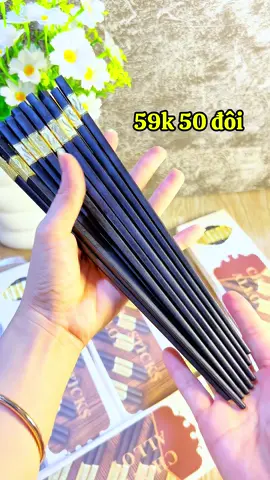 Combo 50 đôi đũa mạ vàng hàng quốc 59k #emchintaphoa #xuhuong #xh #duamavang 