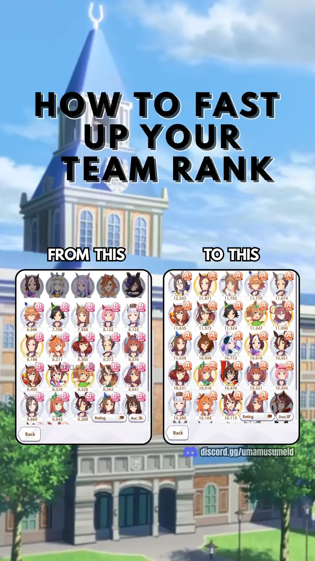 Tips: When choosing Legacy (Inheritance) from a guest, prioritize ones that boost Speed or Stamina, like SPD ★9 or STM ★9. For Friend Support Cards, you can bring Kitasan Black (MLB) or Super Creek (MLB) — both are great picks. An SSR support card with 0 Limit Break (0LB) is usually weaker than an SR card with Max Limit Break (MLB). So it's often better to use an SR MLB card. Which support cards you should use really depends on what you own. Since every account is different, there's no one-size-fits-all setup. follow for more info and dont forget to join our discord channel.  discord.gg/umamusumeid