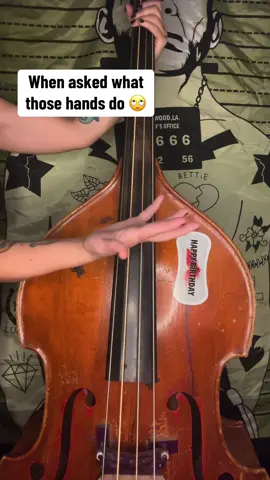 When people ask what that hand do.. why don’t you come find out? #UprightBass #Bass #FemaleMusician #Musician #Music #Song #FunnyVideo #Comedy #MusicHumor #MusicianHumor #MiddleFinger #fuckyou 
