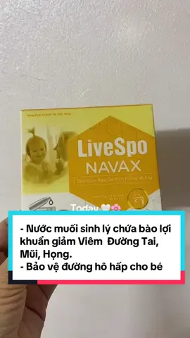 Nhỏ mũi, họng cho trẻ em giúp giảm nghẹt mũi, viêm mũi LiveSpo Navax sơ sinh - Hộp 5 ống x 5ml ##mebimchamcon##livesponavax